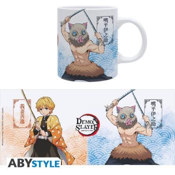 DEMON SLAYER - Tasse "Zenitsu und Inosuke"  Wenn man bedenkt, wie sehr sie sich streiten, mögen Zenitsu und Inosuke eher wie polare Gegensätze als beste Freunde erscheinen. Aber wenn sie mit erschreckenden Dämonen konfrontiert werden, weis dieses unwahrsc